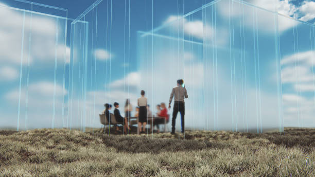 Business meeting in virtual office
