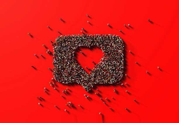 istock Human Crowd Forming A Speech Bubble with A Heart Shape Inside: Like and Donation Concept 1169038879