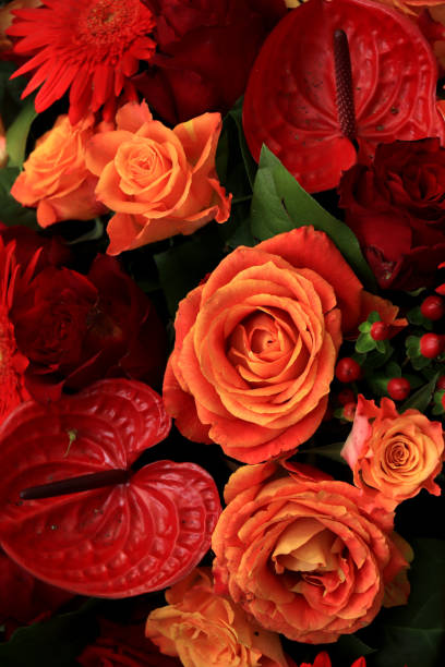 istock Orange and red wedding flowers 1169041168