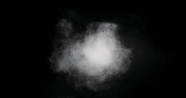 istock White Smoke Trail Isolated on Black Background 1169041555