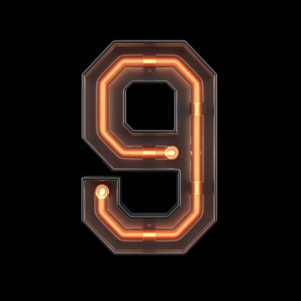 istock Number 9, Alphabet made from Neon Light 1169060547