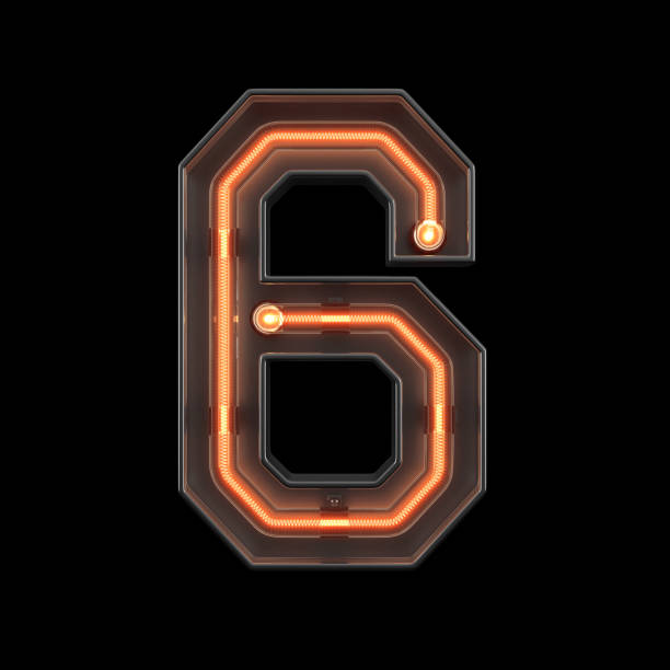 istock Number 6, Alphabet made from Neon Light 1169060566