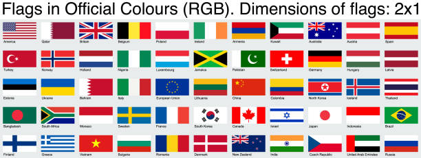 플래그, 공식 rgb 색상을 사용하여, 비율 2x1 - ireland south africa stock illustrations