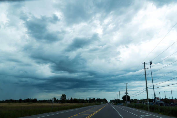 Dramatic cloudy sky in Ottawa, Canada. Nature background. Hope concept.
