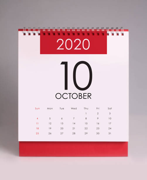 istock Simple desk calendar 2020 - October 1169064031
