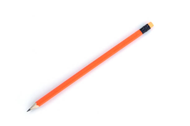 istock orange color pencil on white background 1169064998