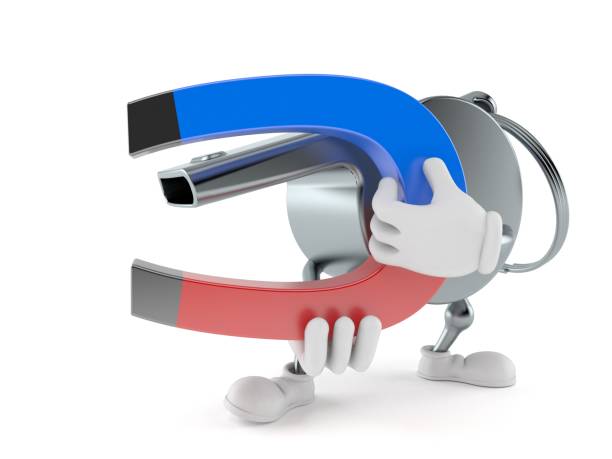 istock Whistle character holding horseshoe magnet 1169073156
