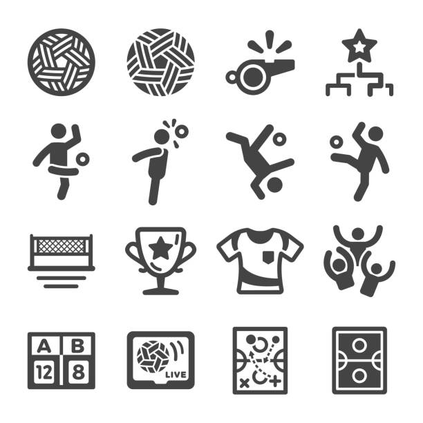 illustrations, cliparts, dessins animés et icônes de ensemble d'icônes sepak takraw - sepak takraw