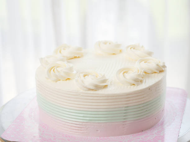 istock Butter cream cake on table, food concept. 1169079630