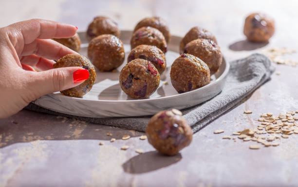 istock Oatmeal balls ,  Oats dates energy balls 1169081483