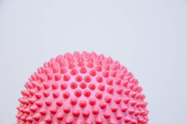 Spiky massage ball isolated on the white background