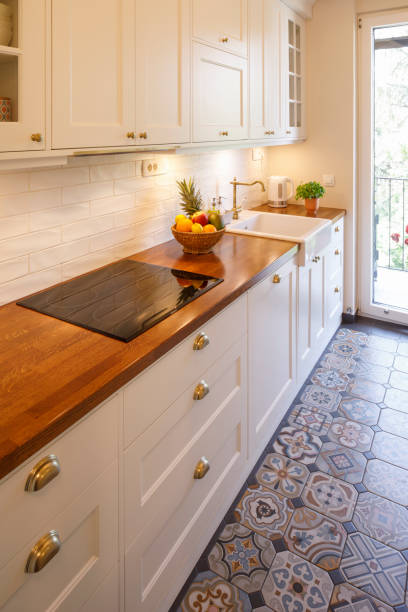 istock Decorated modern  kitchen.  dessert, fruit ready to serve. 1169086222