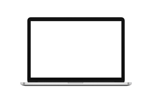 portátil de pantalla en blanco aislado en fondo blanco con ruta de recorte photo