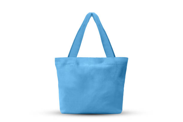 istock light blue cloth shopping bag isolated on white background with clipping path 1169087682