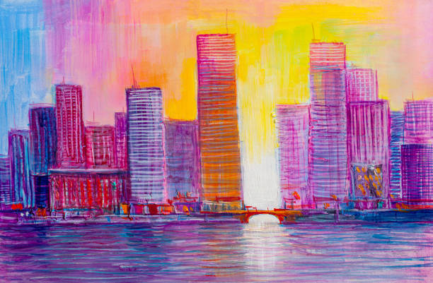istock Oil painting. City with a bridge 1169088704