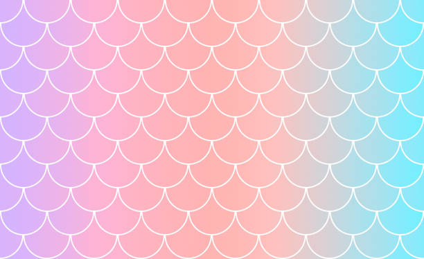 istock Mermaid or fish scale tiles with linear color progression in pastel hues 1169094667