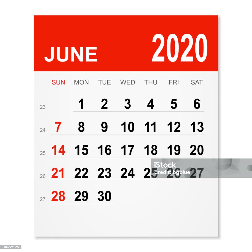 Kalender Juni 2020 Ilustrasi Stok - Unduh Gambar Sekarang - Baru - Kondisi, Bilangan, Bisnis - Subjek - Istock