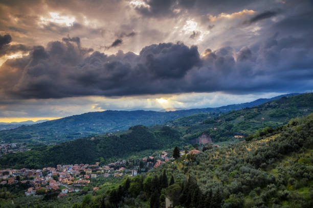 istock View on Montecatini Terme town with surrounding landscape. 1169097154