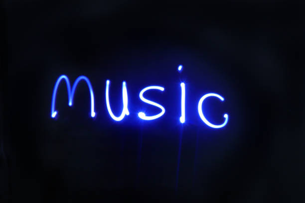 istock Music written with blue lights 1169099106