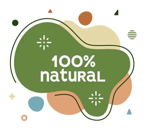 Vector illustration of 100% Natural Social Media Advertisement Banner