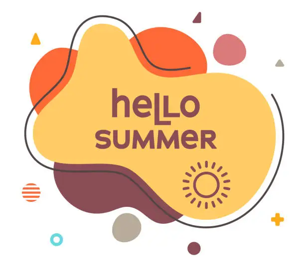 Vector illustration of Hello Summer Modern Social Media Template