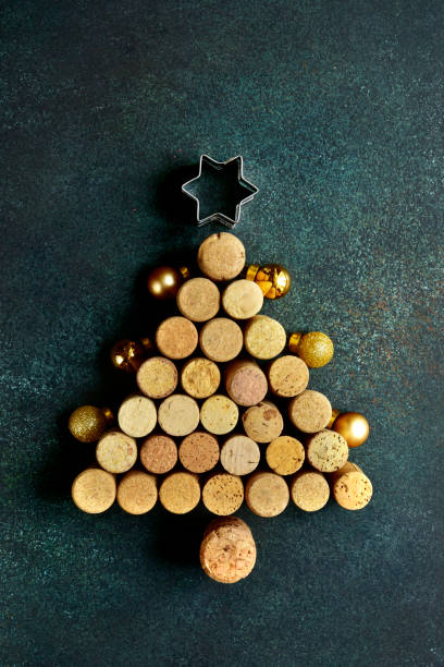 istock Abstract christmas tree made from wine bottle caps 1169101517