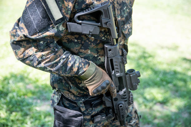 istock Military man at the Shooting Range 1169102993