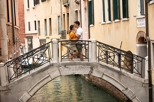 Lovely couple in Venice honeymoon