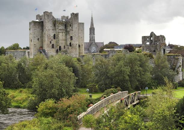 imagen exterior recortar ruinas del castillo - republic of ireland irish culture old ancient fotografías e imágenes de stock