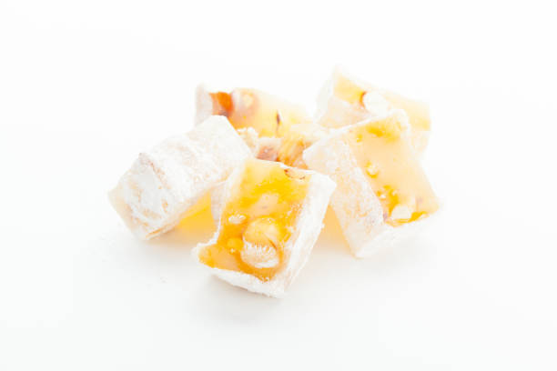 istock Tasty Turkish delight isolated on white 1169108229