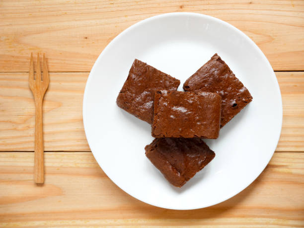 istock Homemade chocolate brownies on a white plate 1169109381