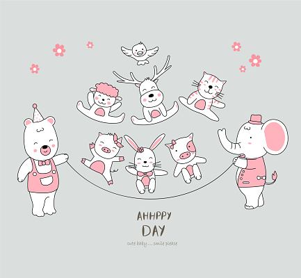 The Cute Baby Animal Enjoy Life Cartoon Sketch Animal Style Stock Illustration - Download Image Now - iStock The Cute Baby Animal Enjoy Life Cartoon Sketch Animal Style Stock Illustration - Download Image Now - iStock