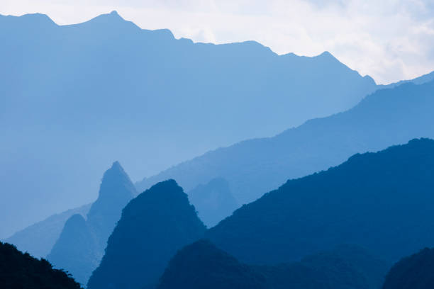 Karst Mountain Scenery, Guilin, China. A section of karst mountains landscape in Guilin, China. guilin hills stock pictures, royalty-free photos & images