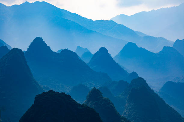 Karst Mountain Scenery, Guilin, China. A section of karst mountains landscape in Guilin, China. guilin hills stock pictures, royalty-free photos & images