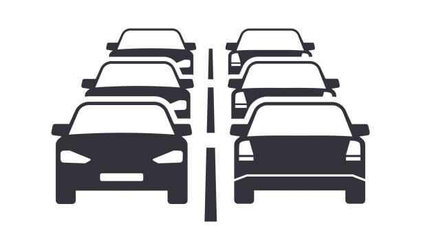 交通渋滞道路フラットアイコン - traffic jam illustrations点のイラスト素材／クリップアート素材／マンガ素材／アイコン素材