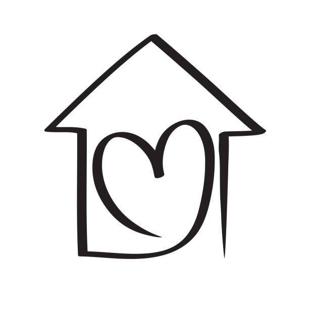 koffie Archeologie Mart Simple Calligraphy House With Heart Real Vector Icon Consept Comfort And  Protection Architecture Construction For Design Art Home Vintage Hand Drawn  Logo Element Stock Illustration - Download Image Now - iStock