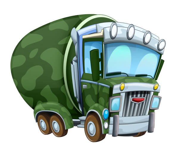 istock cartoon funny military truck cistern isolated on white background 1169125075
