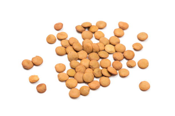 istock Pile lentil isolated on white background. Top view. 1169125743