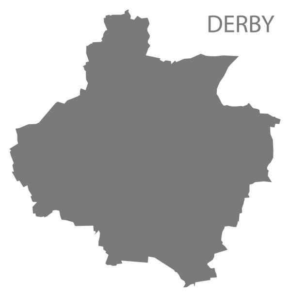 ilustraciones, imágenes clip art, dibujos animados e iconos de stock de mapa del distrito gris derby de east midlands england uk - east midlands illustrations