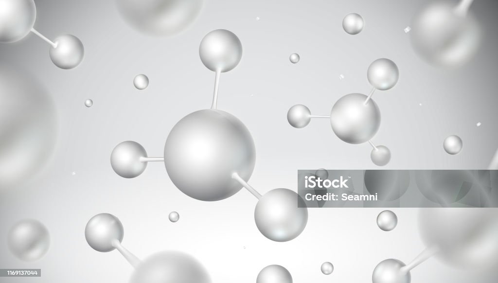 Science background design with 3d molecular structure - Royalty-free Molécula arte vetorial