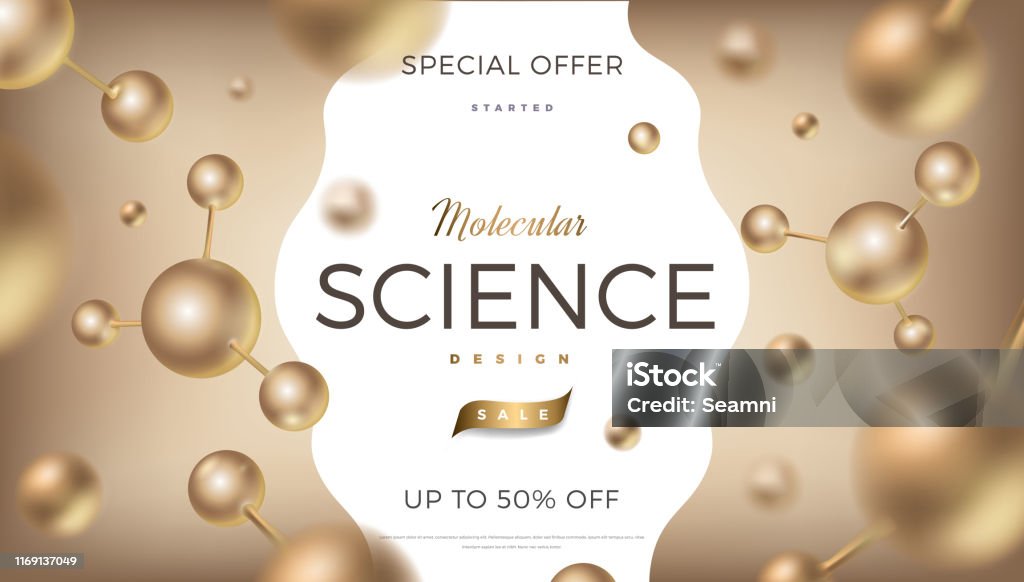 Science Background Design With 3d Molecular Structure Stock ...