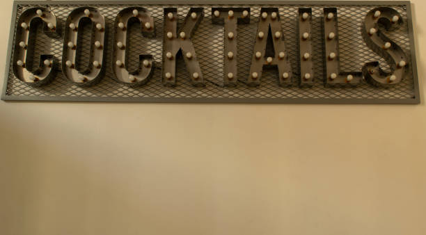 Cocktail Sign with copy space