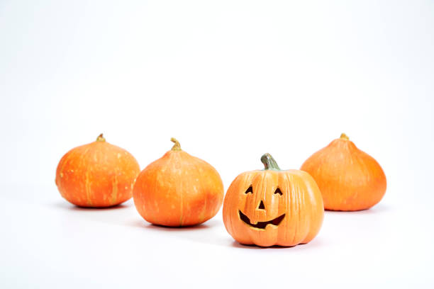 istock Happy halloween Pumpkin on white background 1169144040