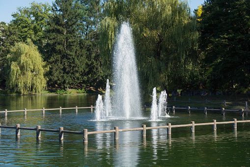 Oslo, Norway, July 4, 2023 - The Vigeland Fountain in Frogner Park in Oslo.