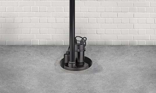 Submersible water Pump for flood prevention in a basement floor