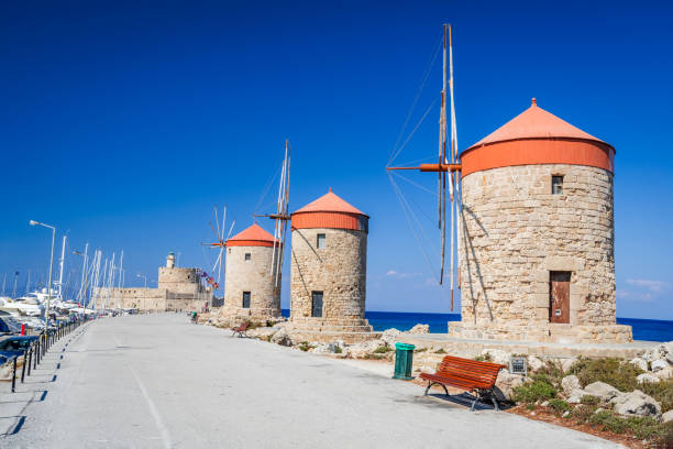 istock Rhodes, Greece - Mandraki harbour windmills 1169147163