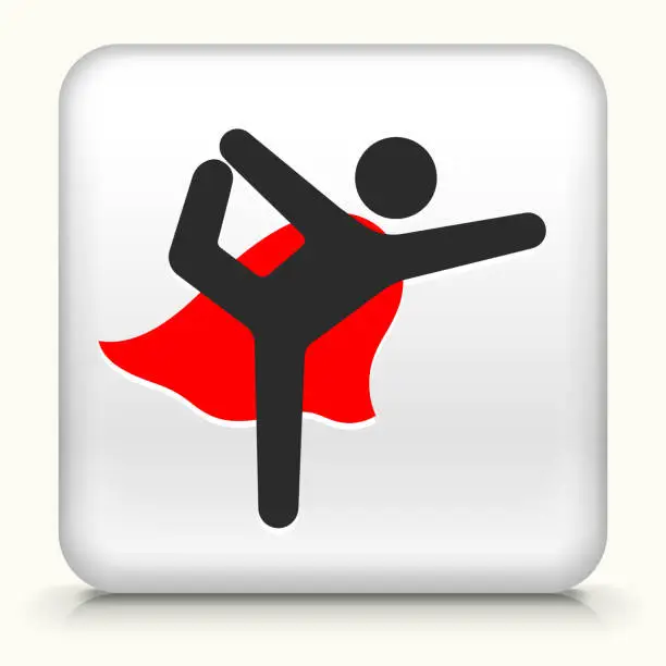 Vector illustration of Superhero with Cape Fitness Icon