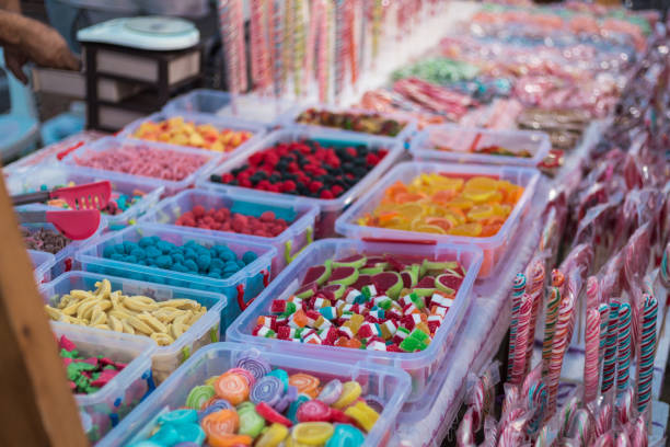 istock Colorful sweets displayed to the public at the fair 1169147597