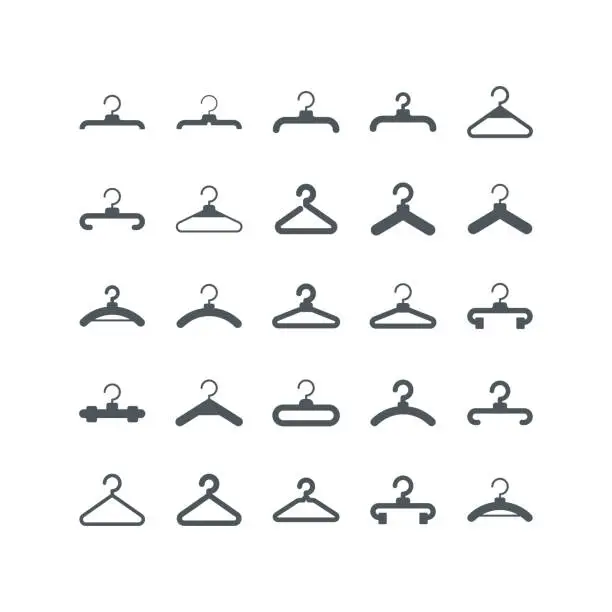 Vector illustration of Clothes Hanger icons