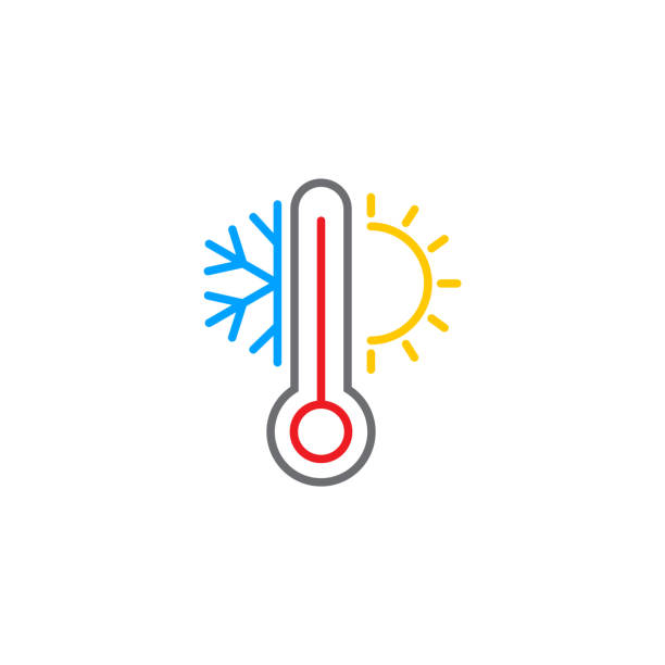 symbol für kühl- und heizsystem - convection stock-grafiken, -clipart, -cartoons und -symbole